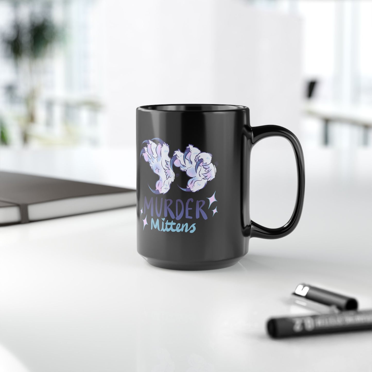 Murder Mittens - Black Mug (11oz, 15oz)